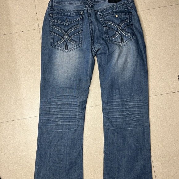 Xtreme Couture Jeans Mens 36 X 32 Design Pocket Dark Denim Blue Button - Picture 7 of 7